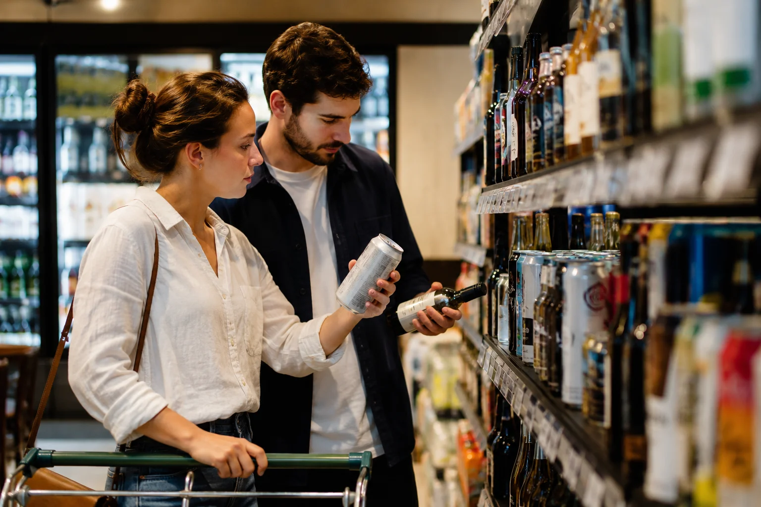 Choosing an alcohol-free drink in-store